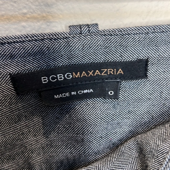 BCBG Gray Herringbone Wide Leg Trousers Sz 0 - Picture 5 of 7